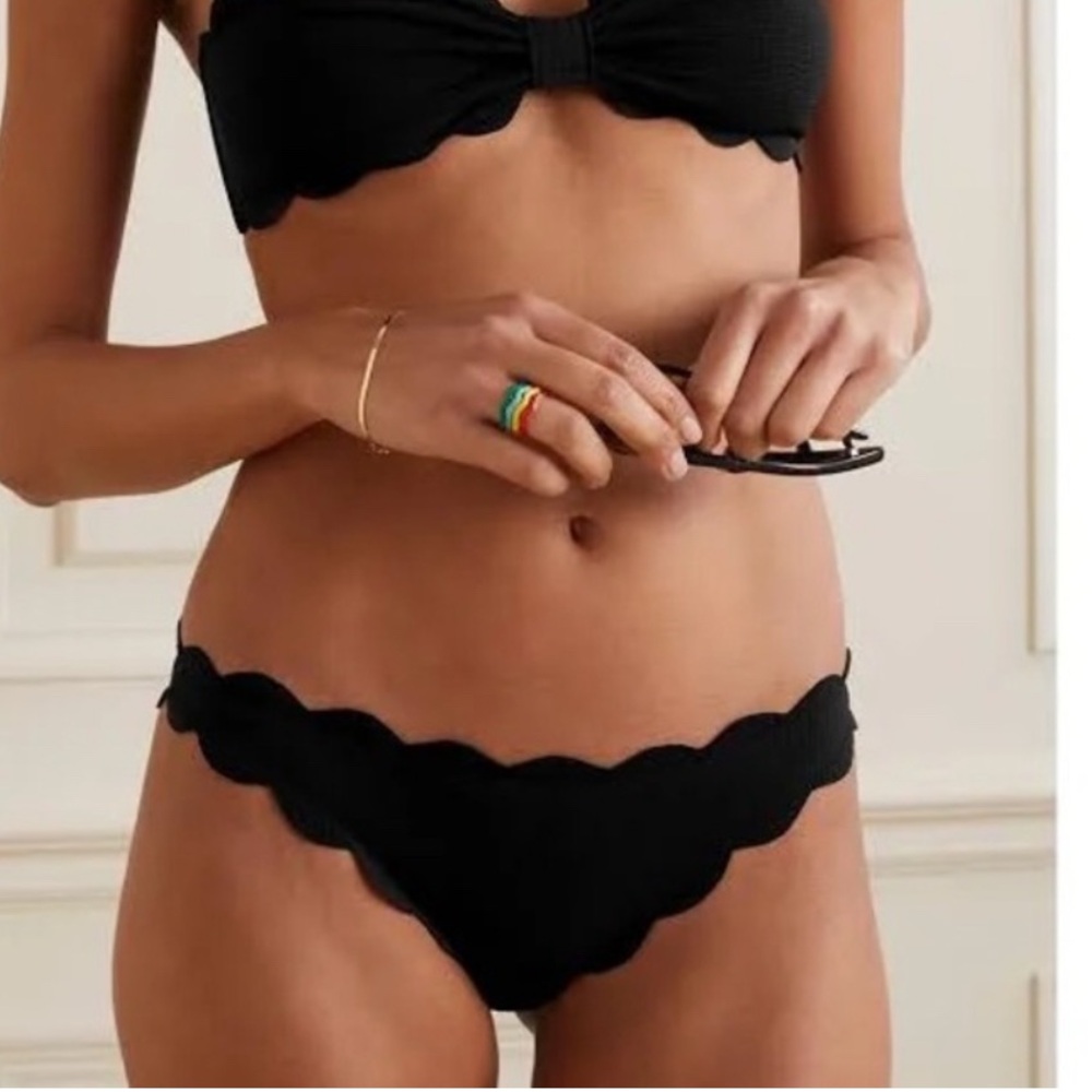 Marysia Swim Black Scallop Bikini Bottom
